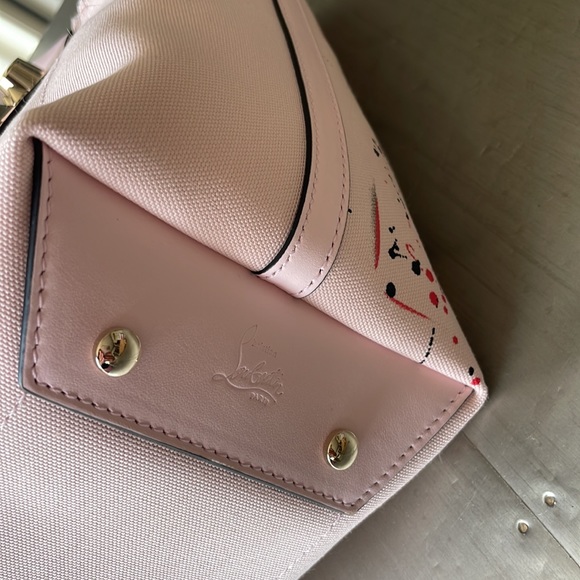 Christian Louboutin frangibus tote poupee pale pink graffiti shopper crossbody - Picture 7 of 12